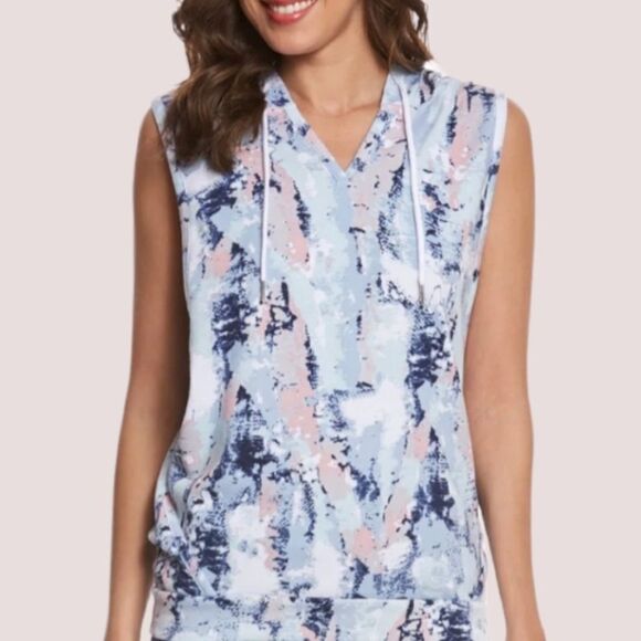 THREADS 4 Thought Sleeveless Tie Dye Hoodie - Picture 1 of 4